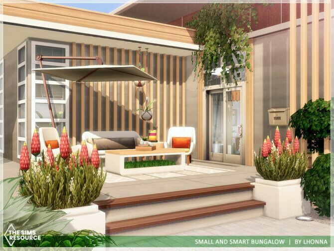 sims 4 cc small and smart bungalow by lhonna 2