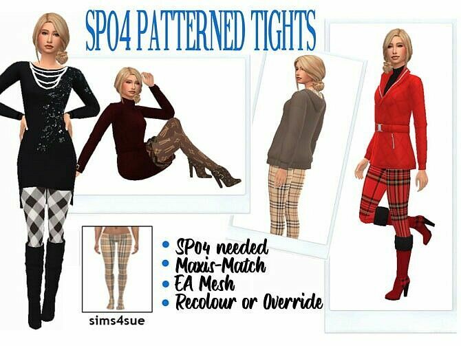 SP04 Patterned Tights At Sims4Sue Sims 4 CC