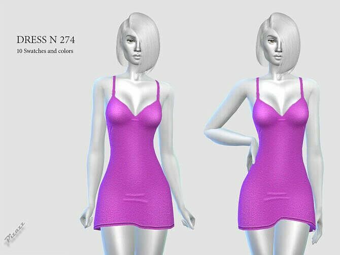 Spaghetti Strap Dress N 274 By Pizazz Sims 4 CC