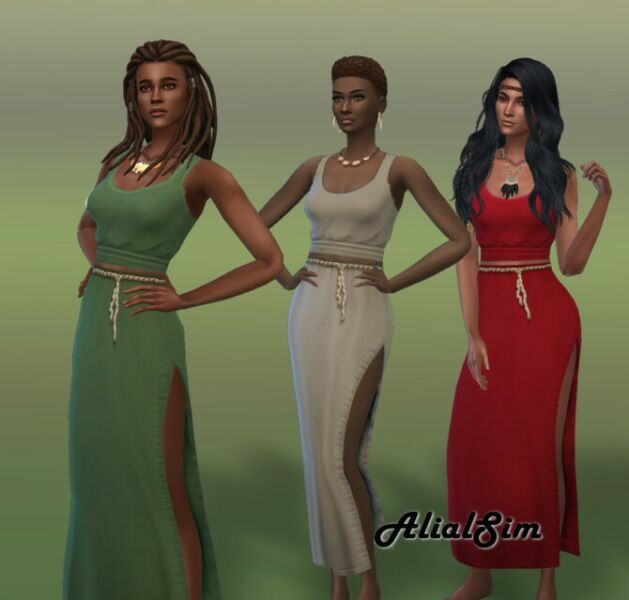 Split Skirt And Tank TOP At Alial SIM Sims 4 CC Download