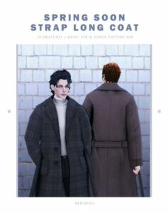 Spring Soon Strap Long Coat M At Bedisfull – Iridescent Sims 4 CC