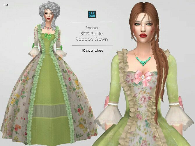 sims 4 cc ssts ruffle rococo gown rc at elfdor sims 2