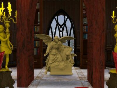 Statues TWO Angels & Pegasus With Lady At Anna Quinn Stories Sims 4 CC