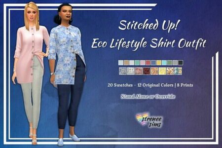 Stitched UP! ECO Lifestyle Shirt Outfit At Strenee Sims Sims 4 CC