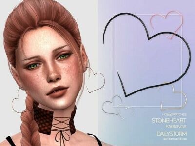 Stoneheart Earrings By Dailystorm Sims 4 CC