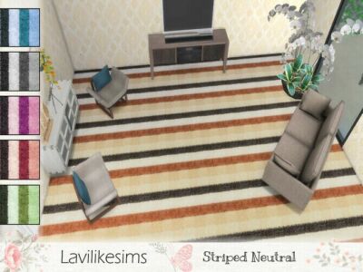 Striped Neutral Carpet By Lavilikesims Sims 4 CC