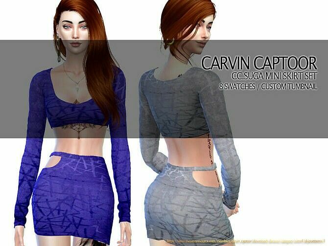 Suga Mini Skirt SET By Carvin Captoor Sims 4 CC