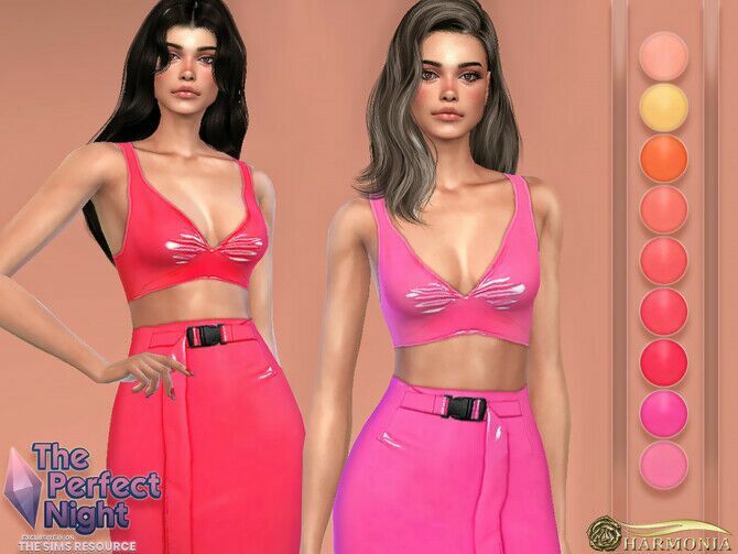 Sugared Vinly Crop Top By Harmonia Sims 4 CC