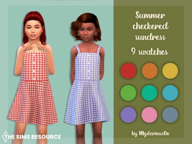 Summer Checkered Sundress By Mysteriousoo Sims 4 CC