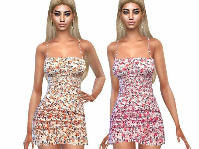 Summer Fit Floral Mini Dresses By Saliwa Sims 4 CC