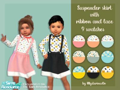 Suspender Skirt With Ribbon And Lace By Mysteriousoo Sims 4 CC