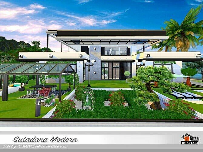 Sutadara Modern Villa By Autaki Sims 4 CC