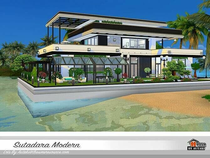 sims 4 cc sutadara modern villa by autaki 2