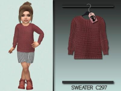 Sweater C297 For Toddler Girls By Turksimmer Sims 4 CC