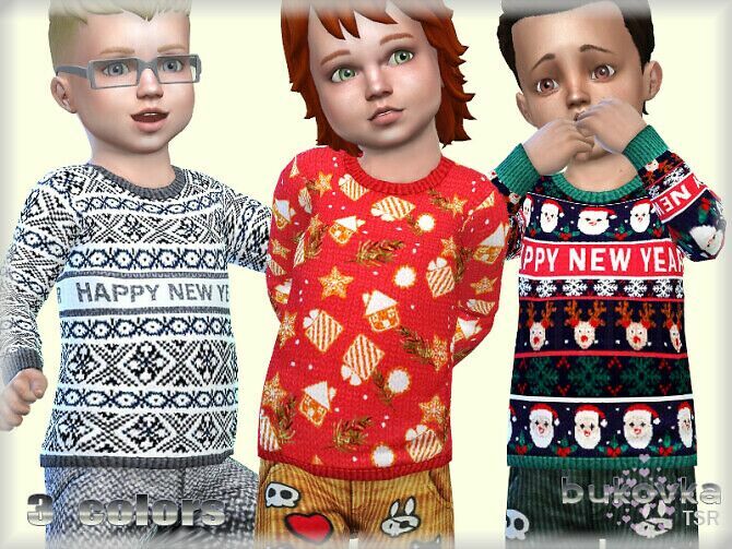 Sweater Happy NEW Year By Bukovka Sims 4 CC