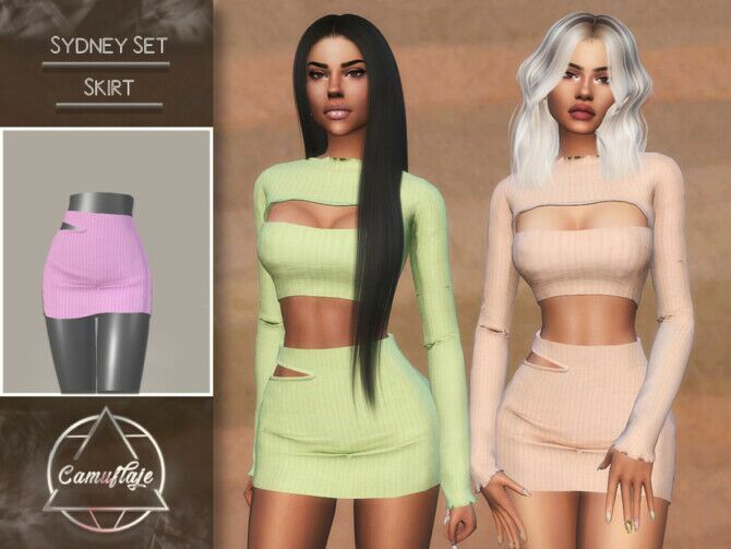 Sydney Set (Skirt) By Camuflaje Sims 4 CC