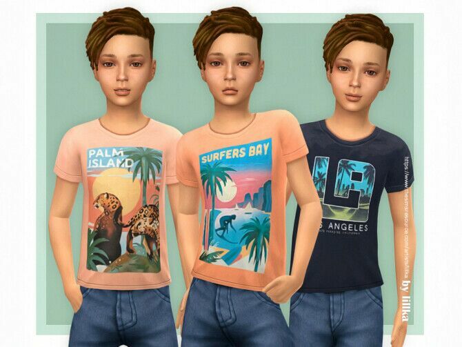 T-Shirt Collection For Boys P21 By Lillka Sims 4 CC