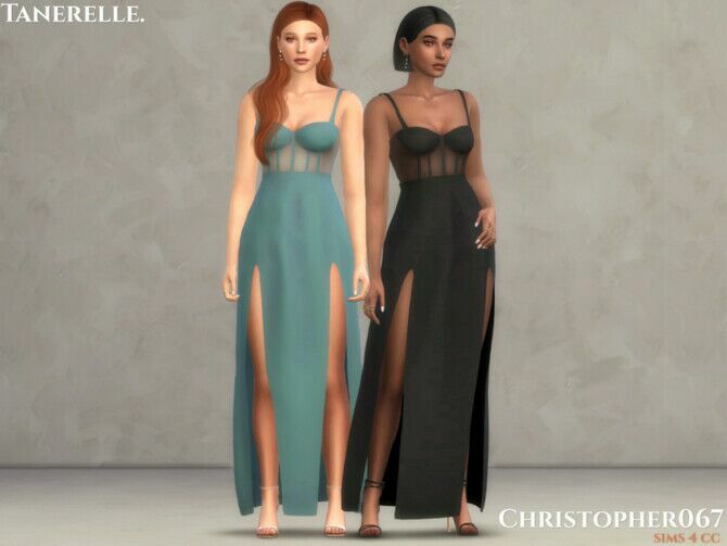 sims 4 cc tanerelle dress by christopher067 2