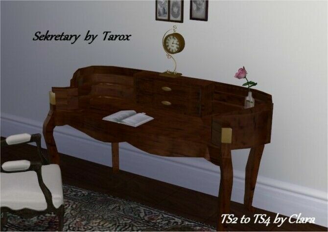 Tarox’s Secretary Desk Conversion By Clara At All 4 Sims Sims 4 CC