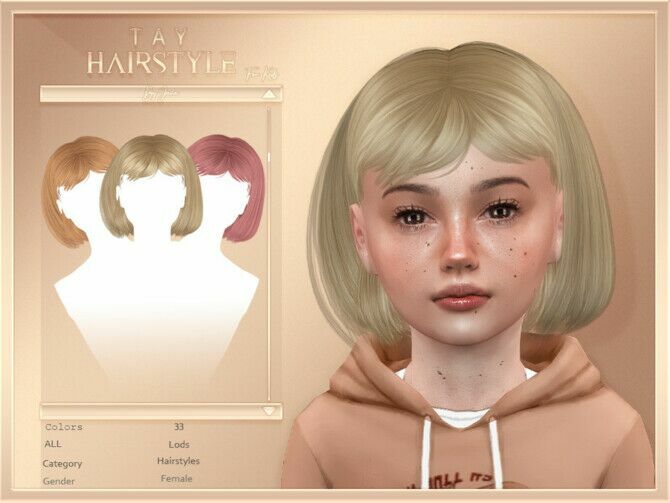 Tay – Child Hair By Javasims Sims 4 CC