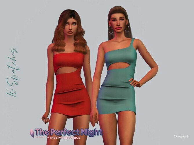 The Perfect Night Cut-Out Dress By Laupipi Sims 4 CC Download