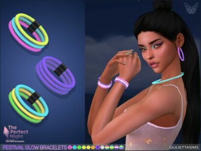 The Perfect Night Glow Festival Bracelets By Feyona Sims 4 CC