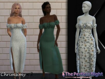 The Perfect Night Slit Dress By Chrimsimy Sims 4 CC