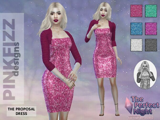 The Proposal Dress By Pinkfizzzzz Sims 4 CC