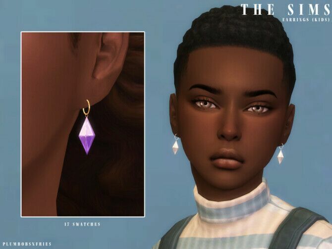 The Sims Earrings (Kids) By Plumbobs N Fries Sims 4 CC