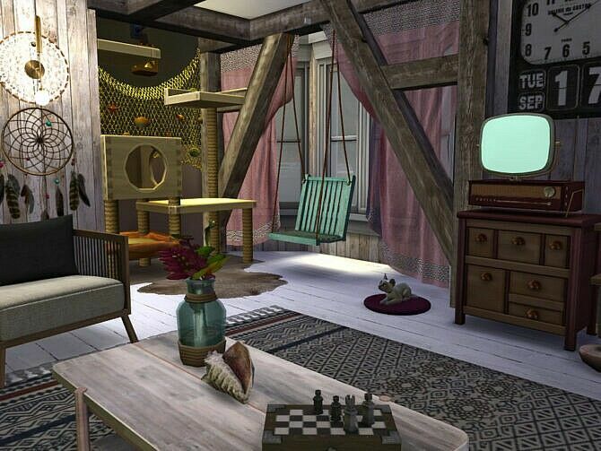 sims 4 cc the squealing mermaid boathouse room by fredbrenny 2