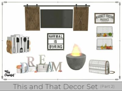 This And That Decor SET (Part 2) By Chicklet Sims 4 CC