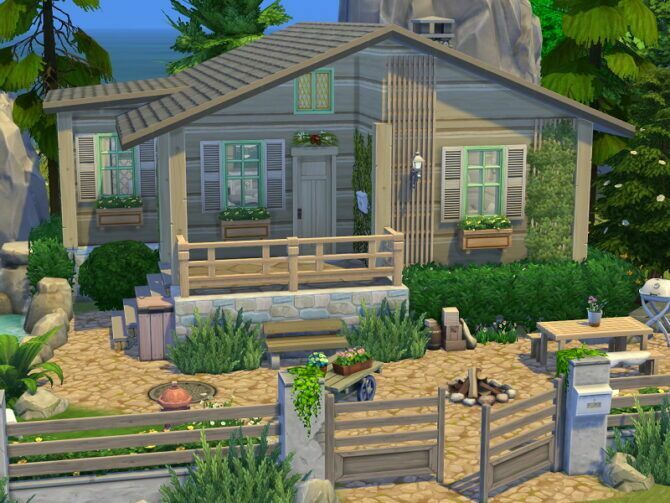 Tiny Log Cabin By Flubs79 Sims 4 CC