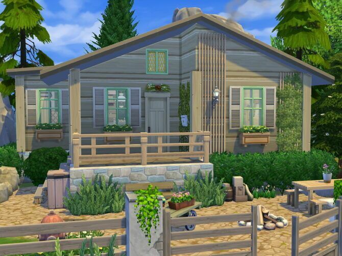 sims 4 cc tiny log cabin by flubs79 2