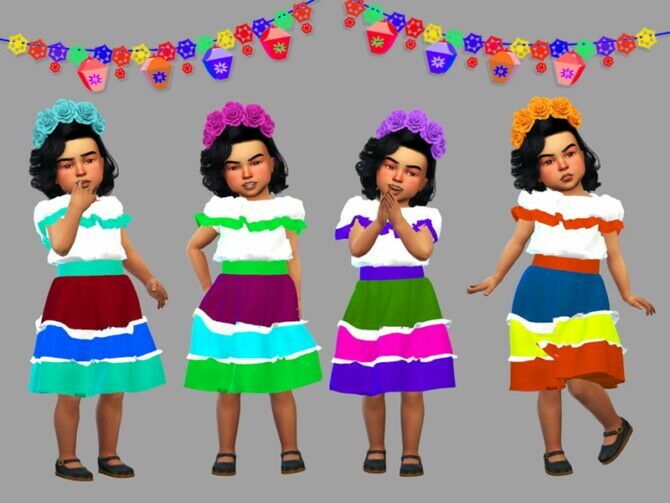 sims 4 cc toddler dress cinco de mayo by lyllyan 2