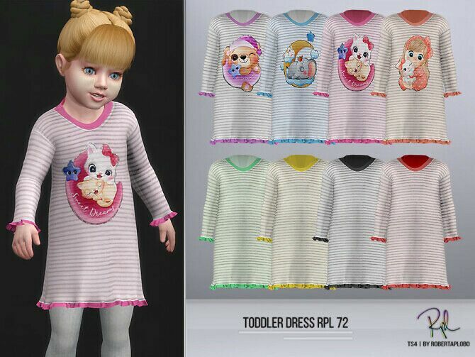 Toddler Dress RPL72 By Robertaplobo Sims 4 CC