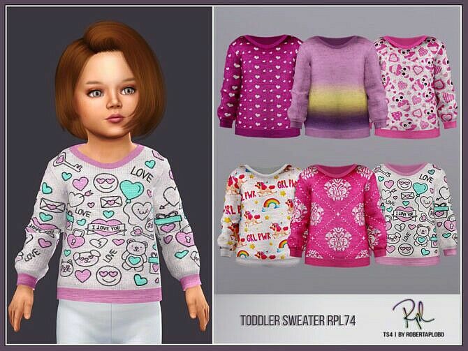 Toddler Sweater RPL74 By Robertaplobo Sims 4 CC