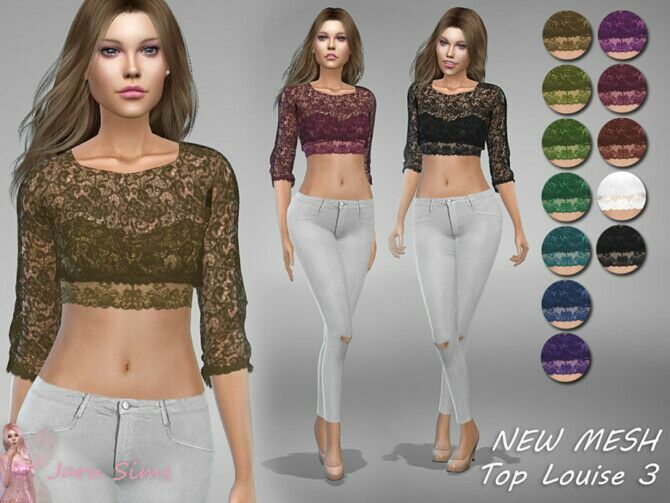 Top Louise 3 By Jaru Sims Sims 4 CC