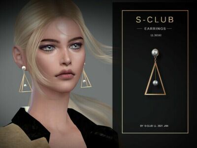 Triangle Earrings 202102 By S-Club LL Sims 4 CC