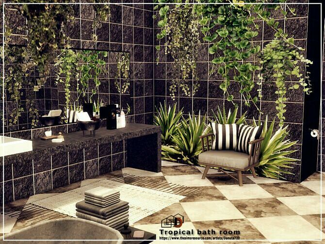 Tropical Bath Room By Danuta720 Sims 4 CC