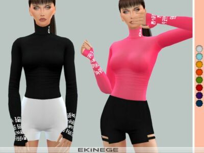 Turtleneck TOP With Thumb Holes By Ekinege Sims 4 CC