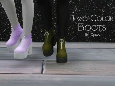 Two Color Boots By Dissia Sims 4 CC