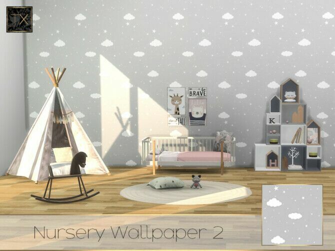 sims 4 cc tx nursery wallpaper by theeaax 2