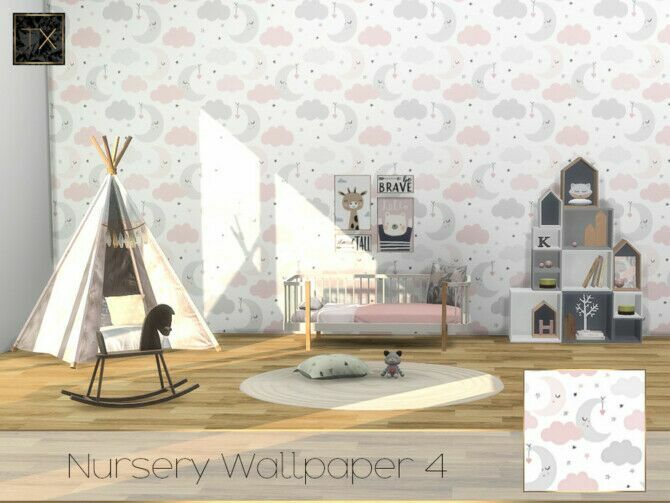 sims 4 cc tx nursery wallpaper by theeaax 4