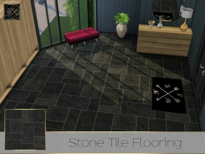 TX Stone Tile Flooring By Theeaax Sims 4 CC