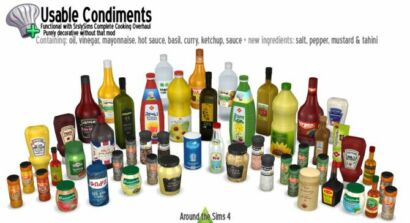 Usable Condiments Sims 4 CC