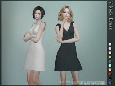 V Neck Dress By Arltos Sims 4 CC