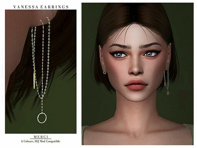 Vanessa Earrings By Merci Sims 4 CC