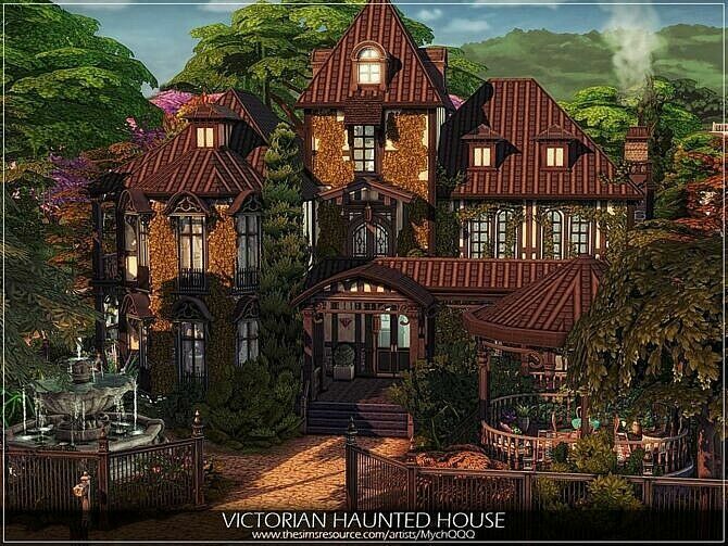 Victorian Haunted House By Mychqqq Sims 4 CC