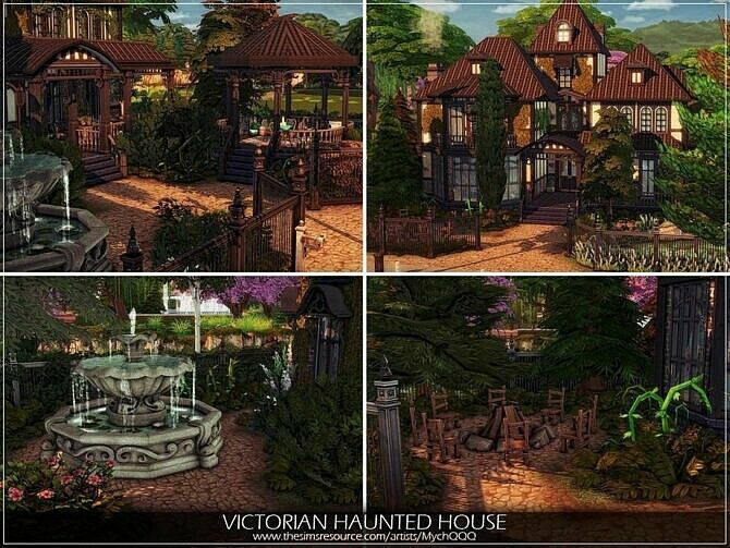 sims 4 cc victorian haunted house by mychqqq 2