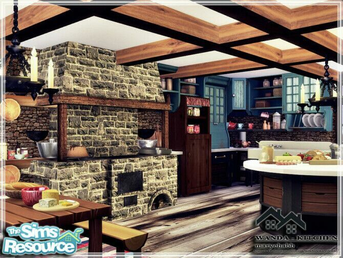 sims 4 cc wanda kitchen by marychabb 4